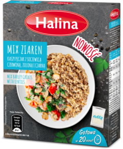 HALINA Mix kaszy pęczak z soczewicą czerwoną, zieloną i czarną