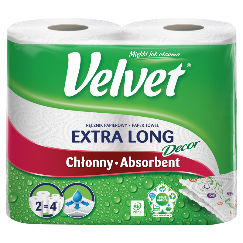 VELVET Ręcznik papierowy Extra Long Decor a' 2 rolki frisco.pl