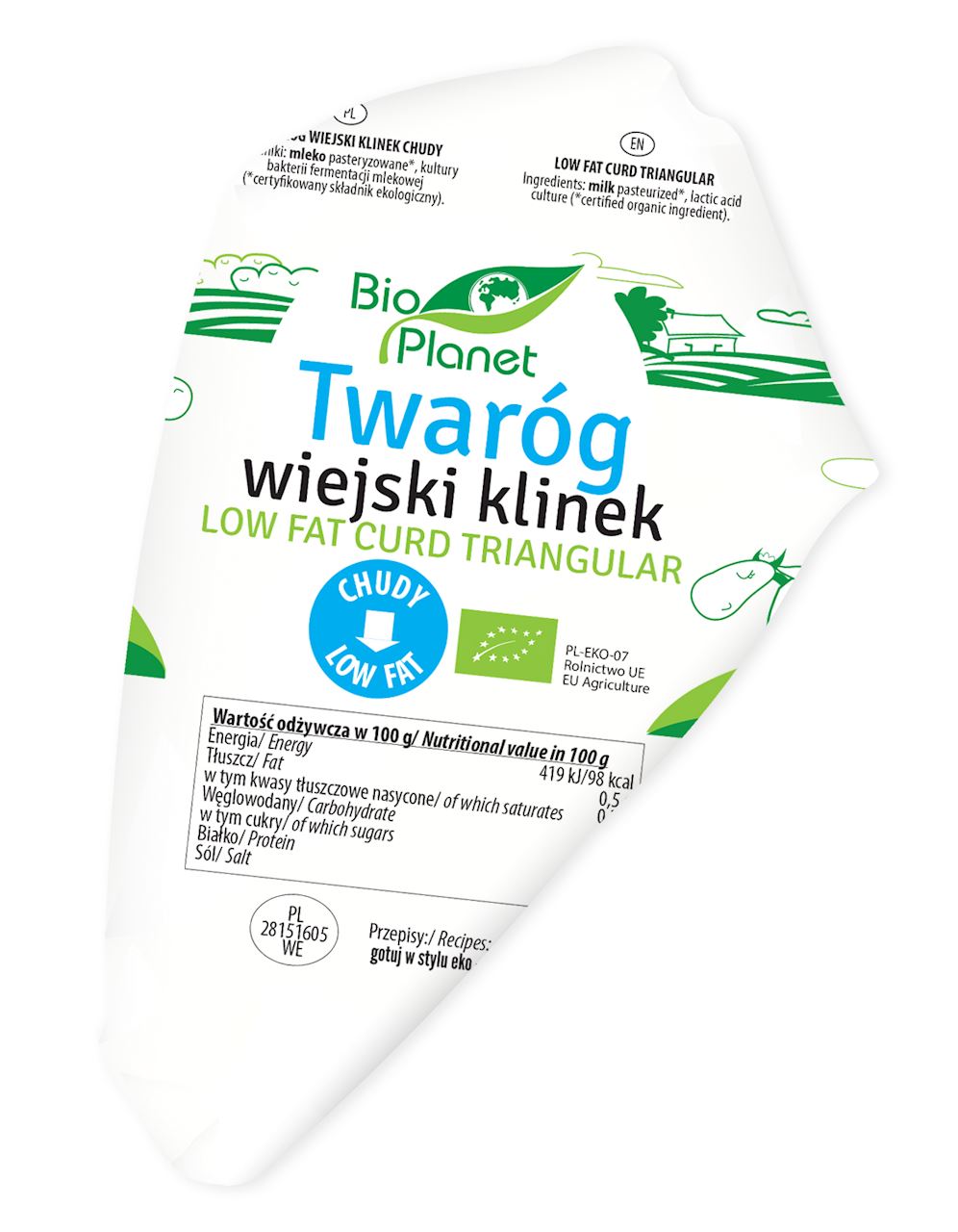 BIO PLANET Twaróg wiejski chudy klinek BIO