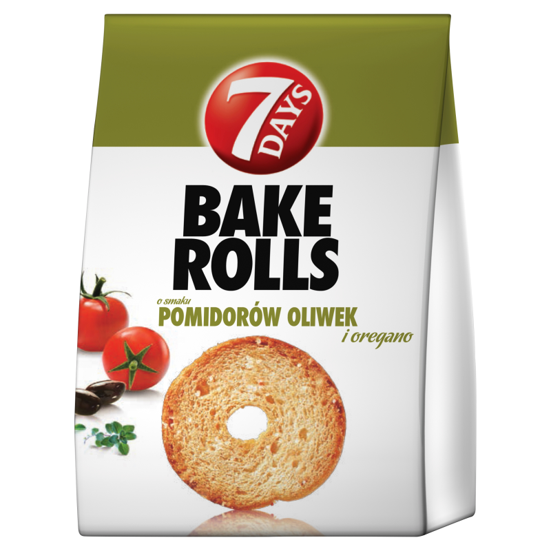 BAKE ROLLS Chrupki chlebowe o smaku pomidora oliwki i oregano frisco.pl