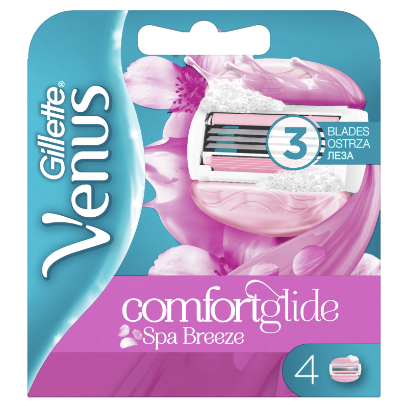 GILLETTE Venus Comfortglide Spa Breeze Wkłady do maszynki do golenia dla kobiet 4szt.
