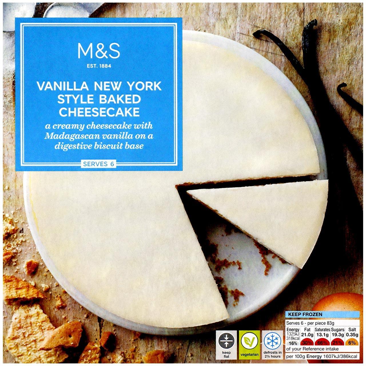MARKS & SPENCER New York Cheesecake - sernik waniliowy (mrożony)