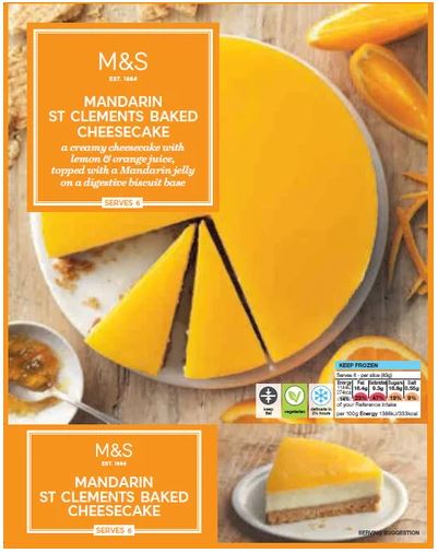 MARKS & SPENCER Sernik z galaretką mandarynkową (mrożony)