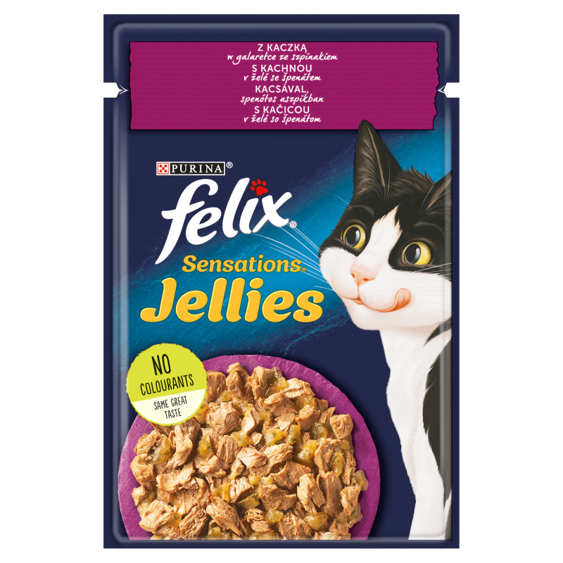 FELIX® Sensations Karma dla kotów z kaczką w galaretce ze szpinakiem frisco.pl