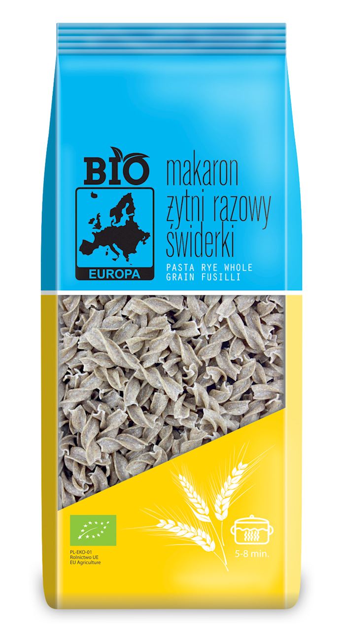 BIO EUROPA Makaron żytni razowy świderki (fusili) BIO