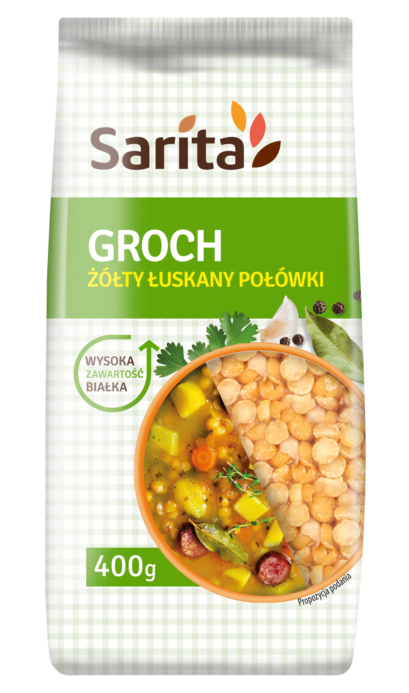 SARITA Groch żółty łuskany połówki