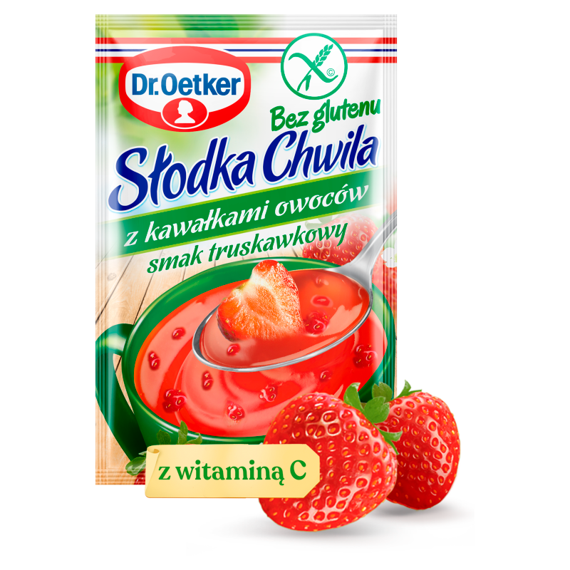 DR. OETKER Słodka Chwila Kisiel truskawkowy z kawałkami owoców bezglutenowy 31,5g frisco.pl