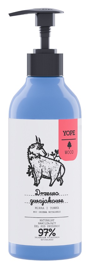 YOPE WOOD Naturalny żel pod prysznic Drzewo gwajakowe mirra i tonka