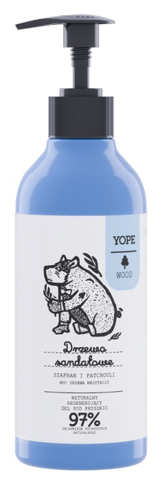 YOPE WOOD Naturalny żel pod prysznic Drzewo sandałowe szafran i patchouli
