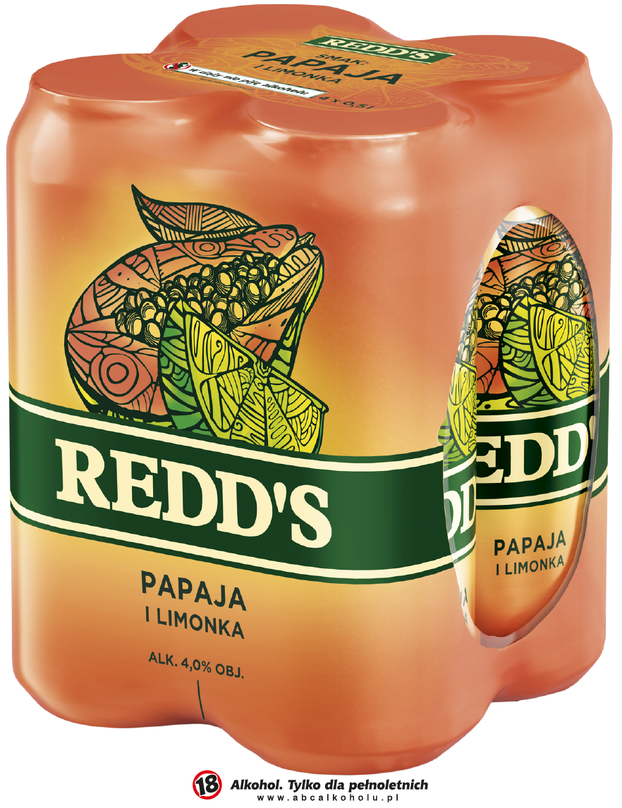 REDDS PAPAJA I LIMONKA Piwo 4x500ml (puszka)