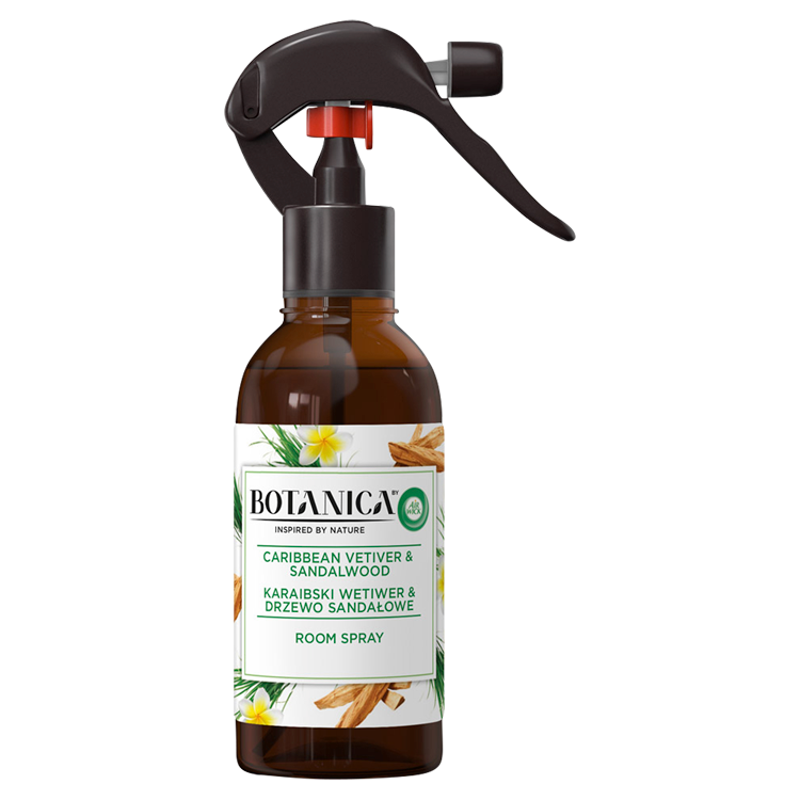 AIR WICK Botanica Spray odświeżacz powietrza Karaibski Wetiwer & Drzewo Sandałowe