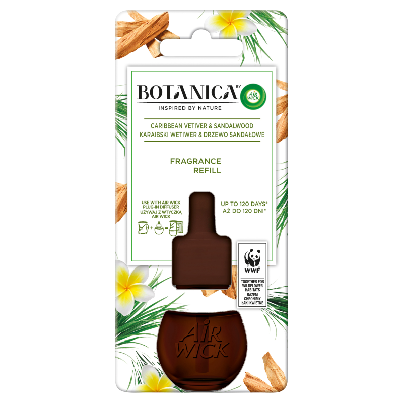 AIR WICK Botanica Odświeżacz powietrza Karaibski Wetiwer & Drzewo Sandałowe