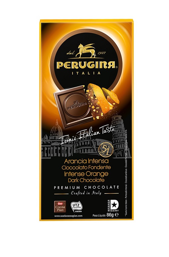PERUGINA Ciemna czekolada z granulkami pomarańczowymi