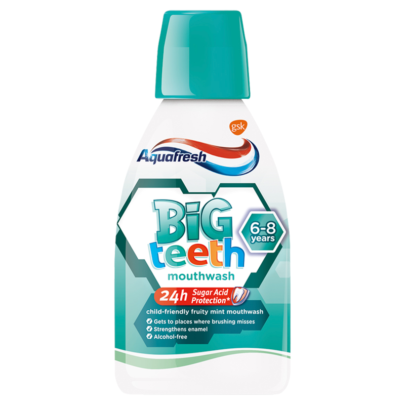 AQUAFRESH BIG teeth Płyn do płukania jamy ustnej dla dzieci od 6 lat frisco.pl