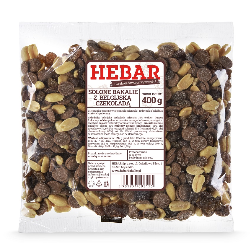 HEBAR Solone bakalie z belgijską czekoladą
