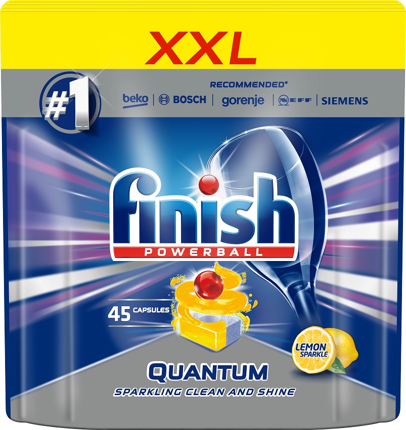 FINISH POWERBALL Quantum Kapsułki do zmywarki Lemon cytrynowe 45 szt