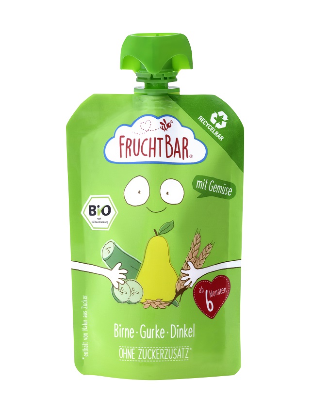 FRUCHTBAR Mus gruszka ogórek owies po 6 miesięcu BIO (100% recyclable)