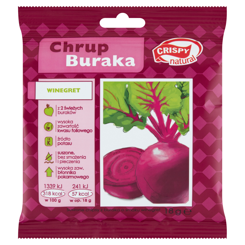 CRISPY Natural Chipsy z buraka o smaku winegret