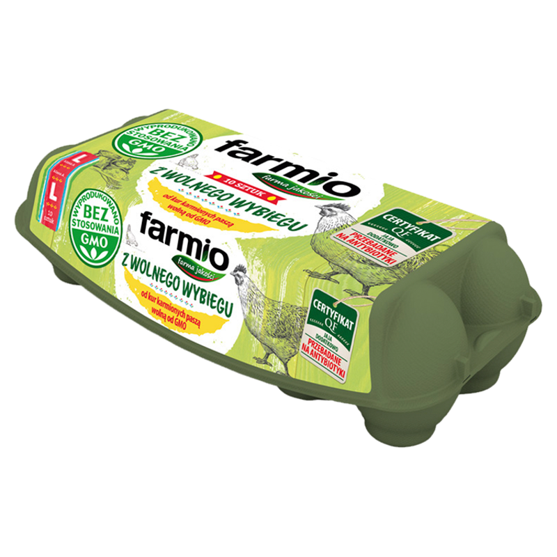 FARMIO Jaja kurze z wolnego wybiegu BEZ GMO (rozmiar L) - 10 szt. frisco.pl