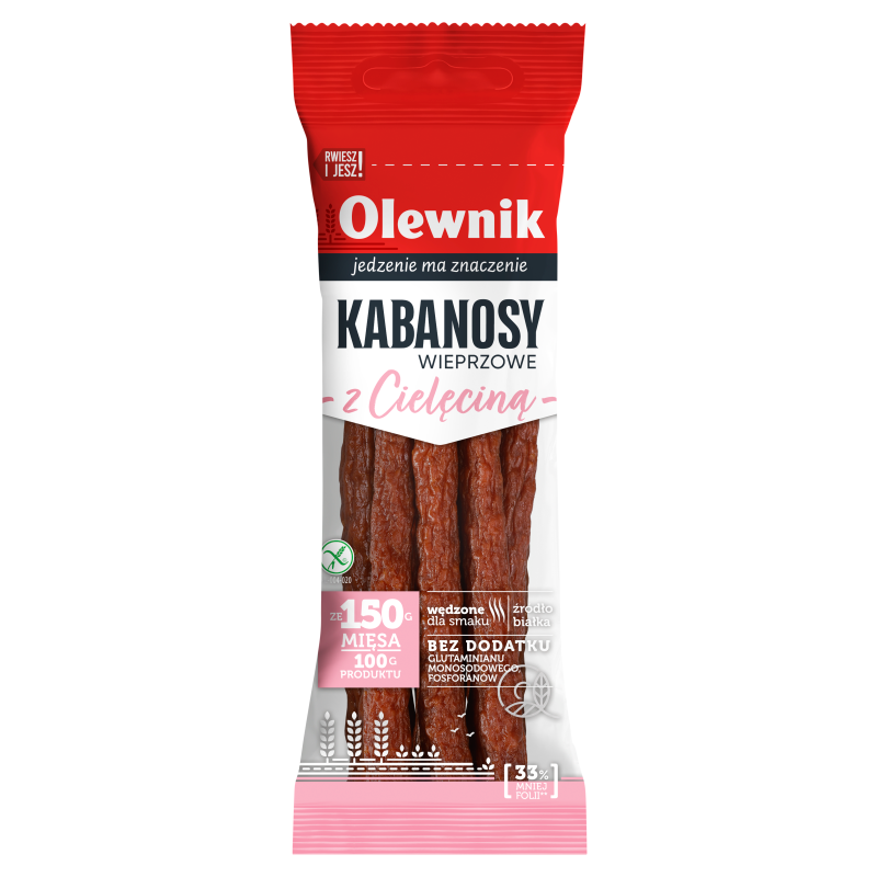 OLEWNIK Kabanosy z cielęciną bezglutenowe frisco.pl