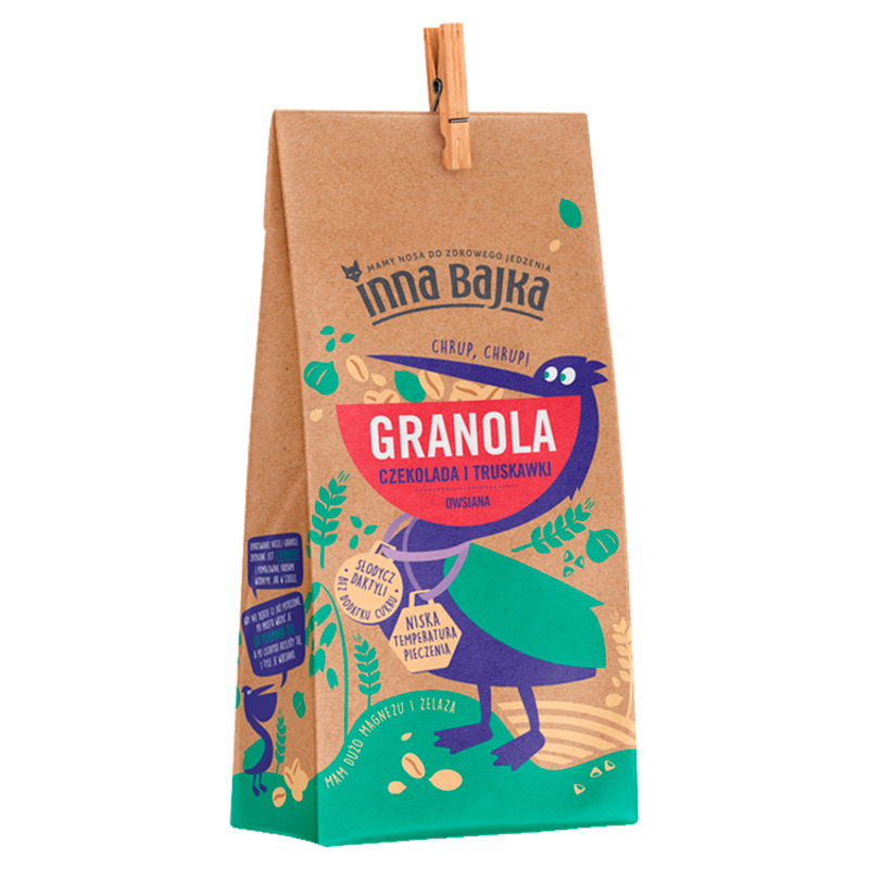 INNA BAJKA Granola owsiana z czekoladą i truskawkami