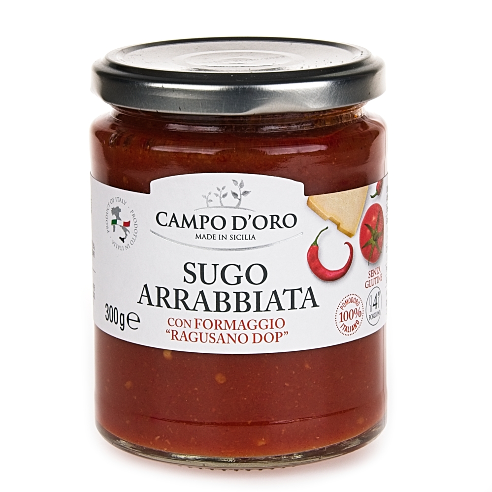 CAMPO D'ORO Sos Arrabbbiata z serem Ragusano DOP