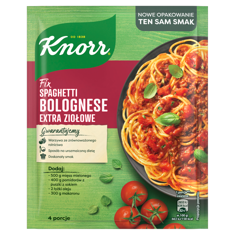 KNORR FIX Spaghetti Bolognese extra ziołowe frisco.pl