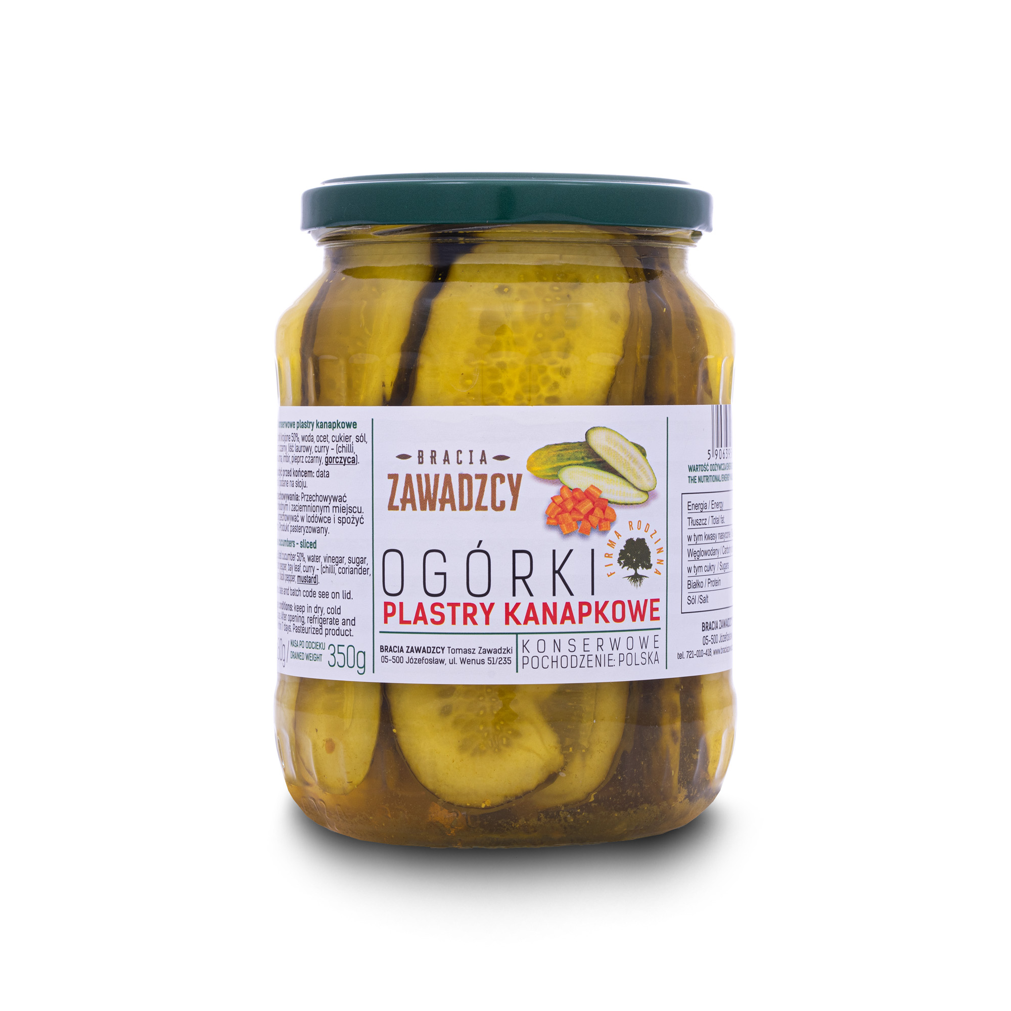 BRACIA ZAWADZCY Ogórki plastry kanapkowe