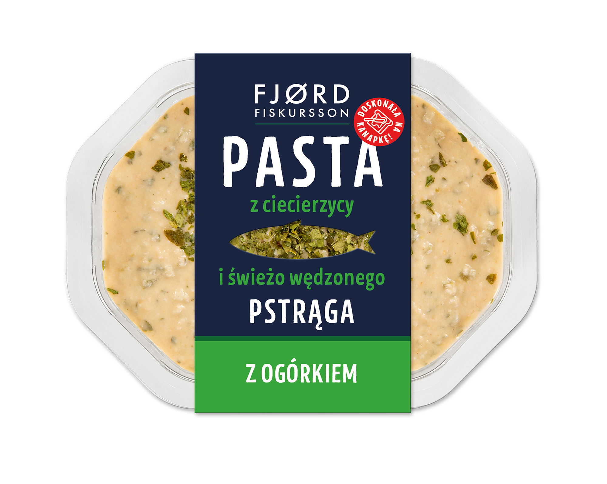 FJORD FISKURSSON Pasta z ciecierzycy z pstrągiem i ogórkiem