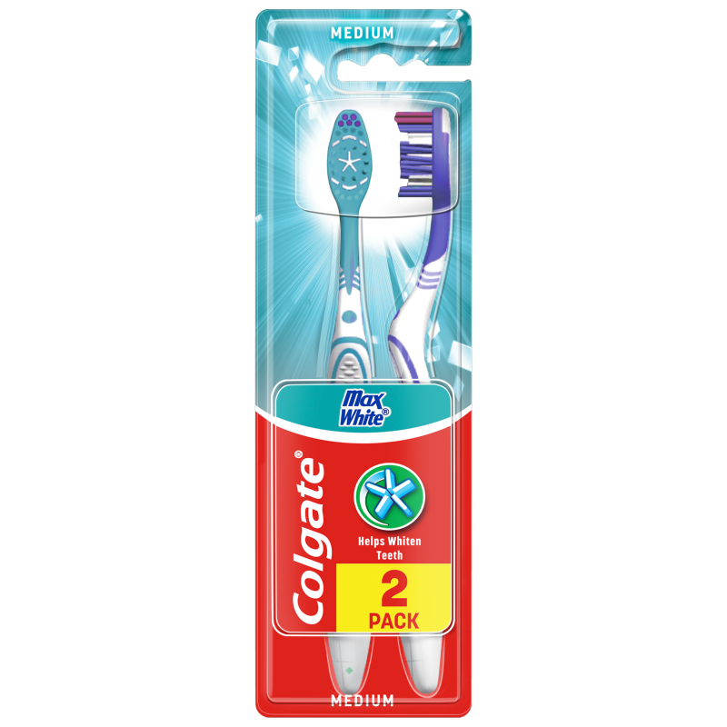 COLGATE Max White Szczoteczka do zębów średnia 2 szt frisco.pl