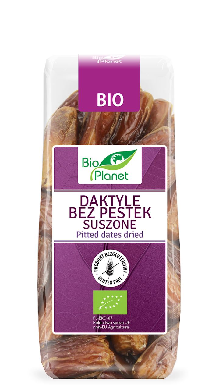 BIO PLANET Daktyle bez pestek suszone bezglutenowe BIO