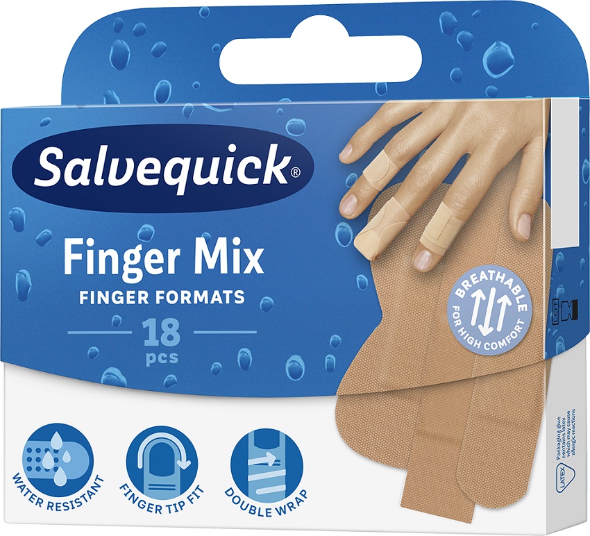 SALVEQUICK Plastry opatrunkowe Finger Mix 18szt.