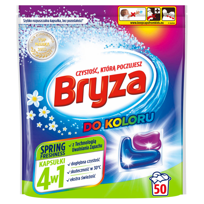 BRYZA Kapsułki do prania 4w1 Spring Freshness do koloru 50 szt. frisco.pl