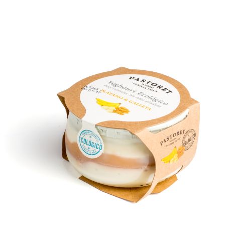 PASTORET Jogurt o smaku bananowym z herbatnikami BIO