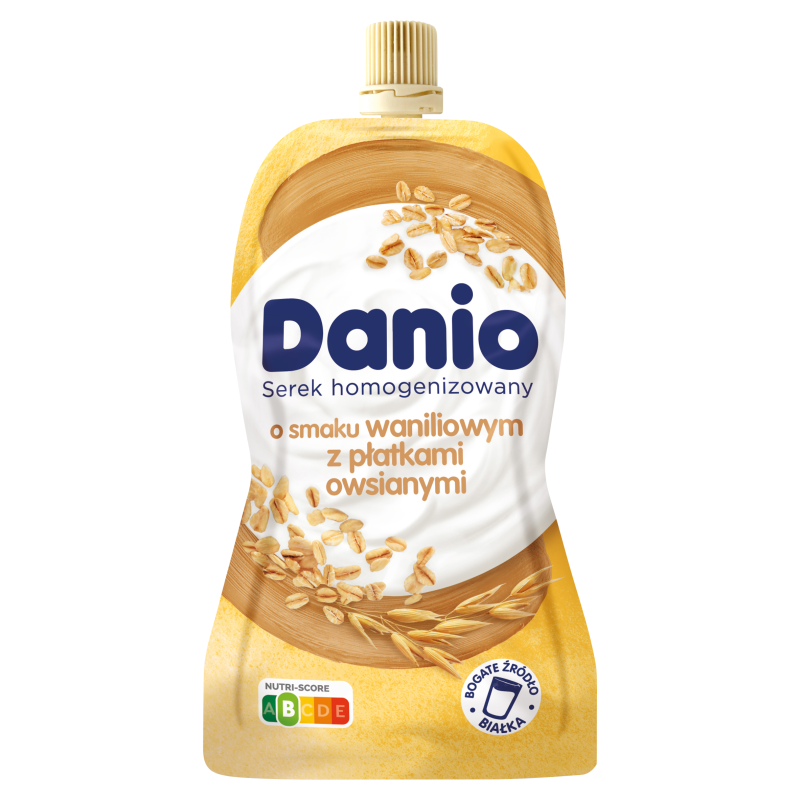 DANIO Serek homogenizowany o smaku waniliowym z płatkami owsianymi - saszetka