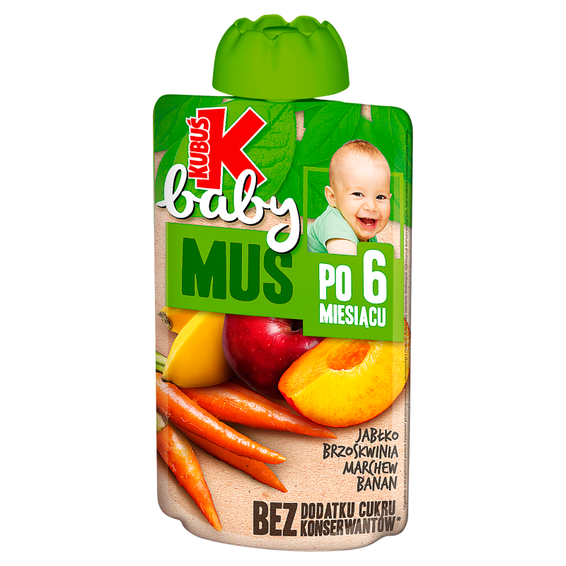KUBUŚ Baby Mus jabłko brzoskwinia marchew banan po 6 miesiącu frisco.pl