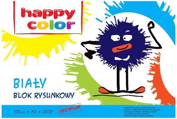 HAPPY COLOR Blok rysunkowy biały A3 20 kartek frisco.pl