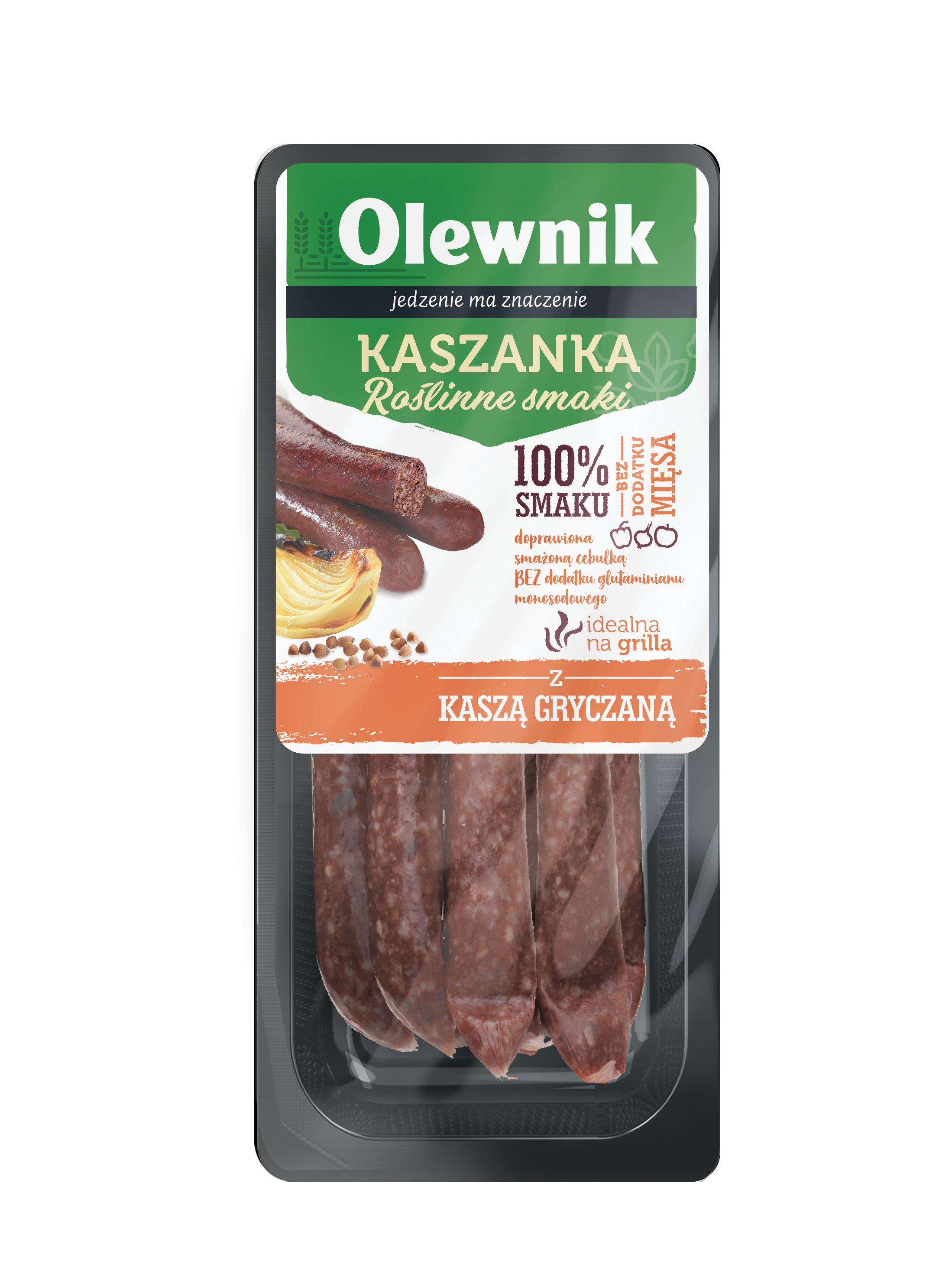 OLEWNIK Kaszanka roślinna z kaszą gryczaną cebulą smażoną i przyprawami