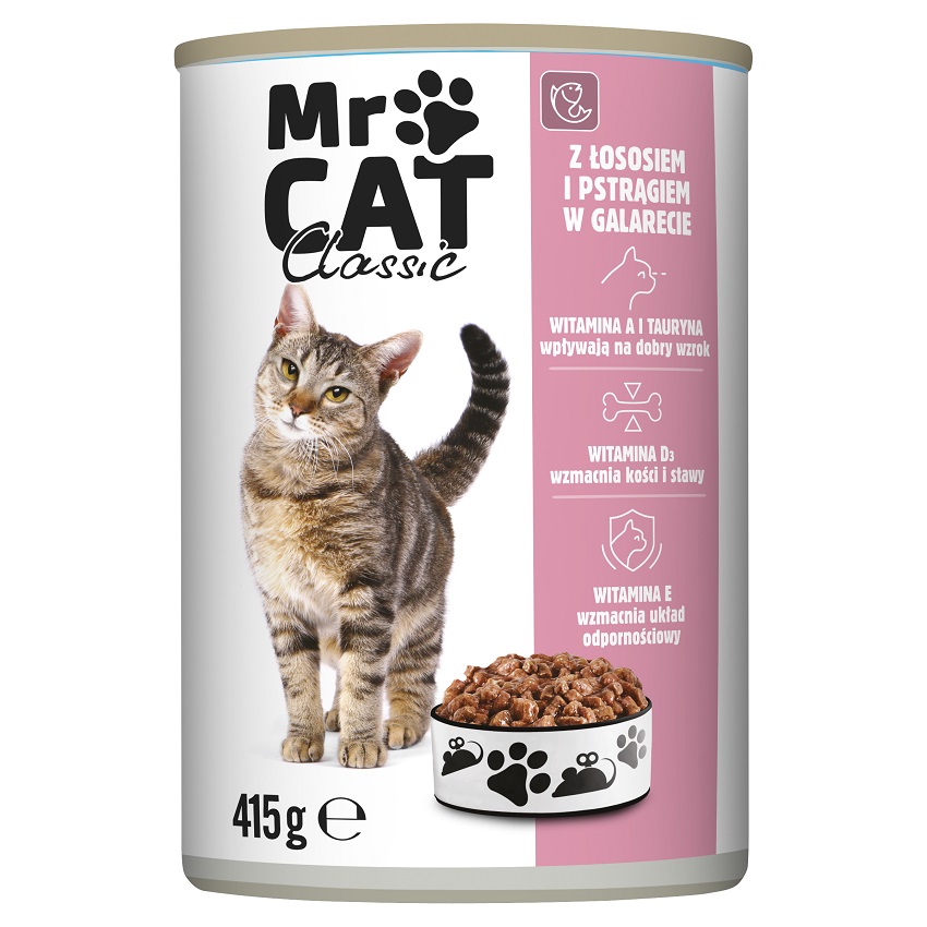 MR CAT Karma dla kotów z łososiem i pstrągiem w galarecie