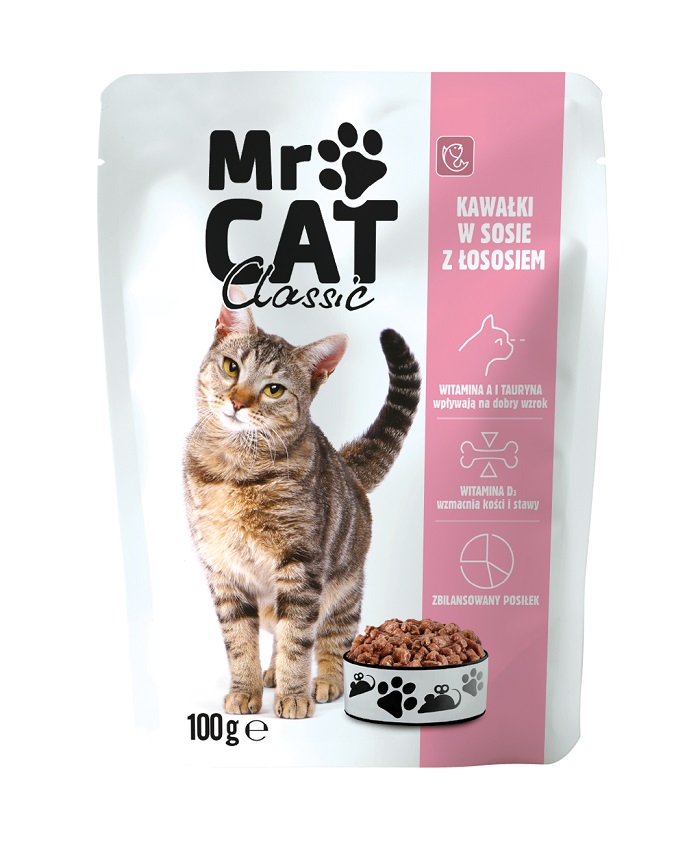 MR CAT Karma dla kotów - kawałki w sosie z łososiem