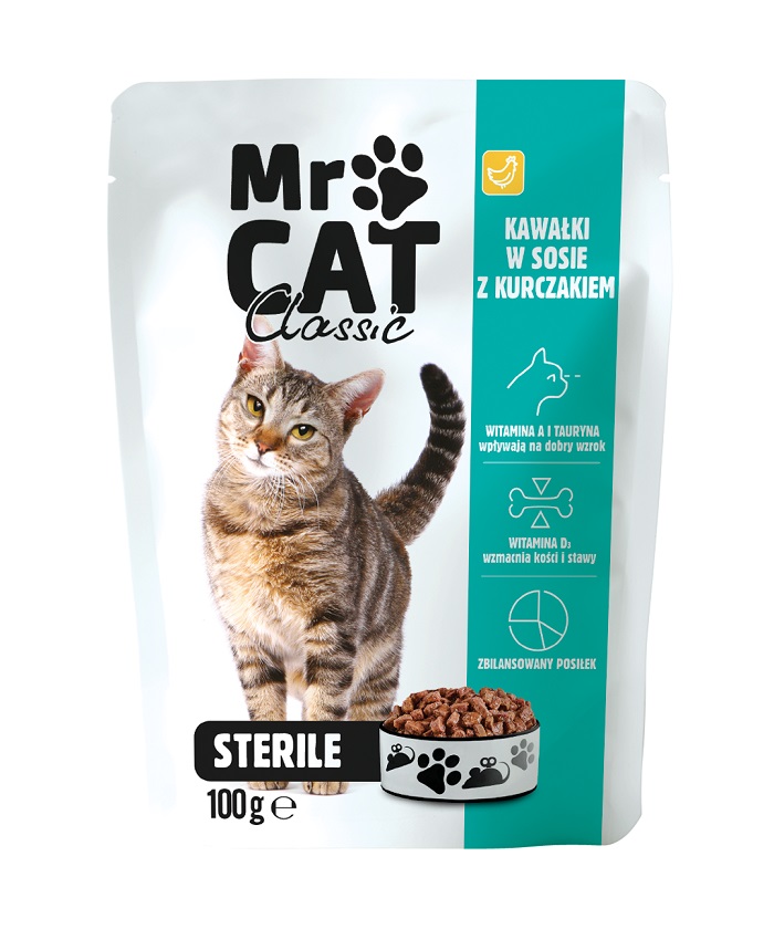 MR CAT Karma dla kotów Sterile - kawałki w sosie z kurczakiem