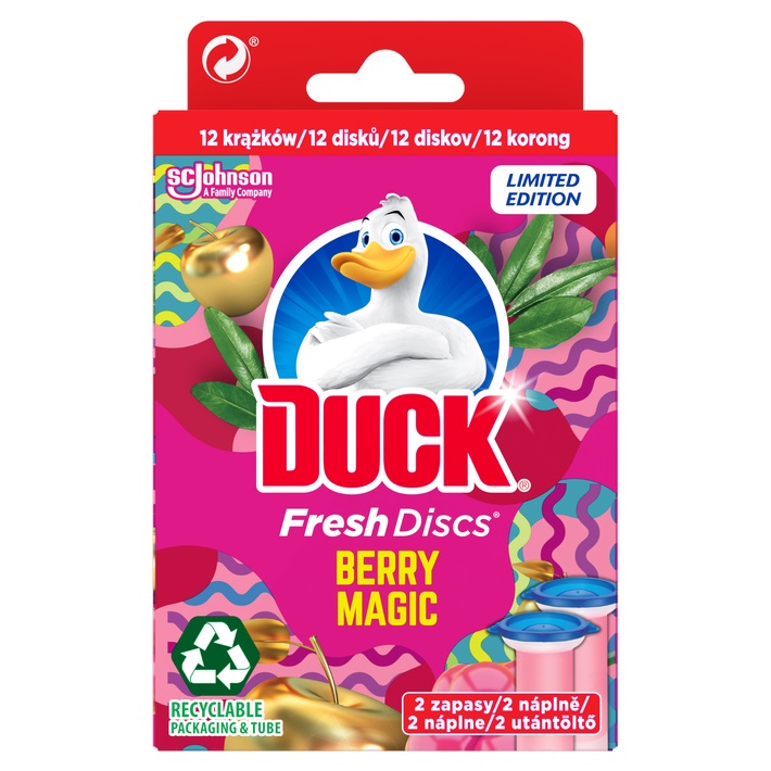 DUCK Fresh Discs Krążki żelowe do toalety Berry Magic - zapas 2 szt.