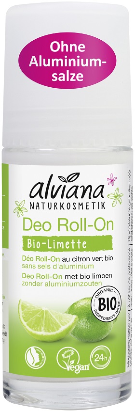 ALVIANA Deodorant Roll-On ochrona 24h z BIO limonką i BIO trawą cytrynową