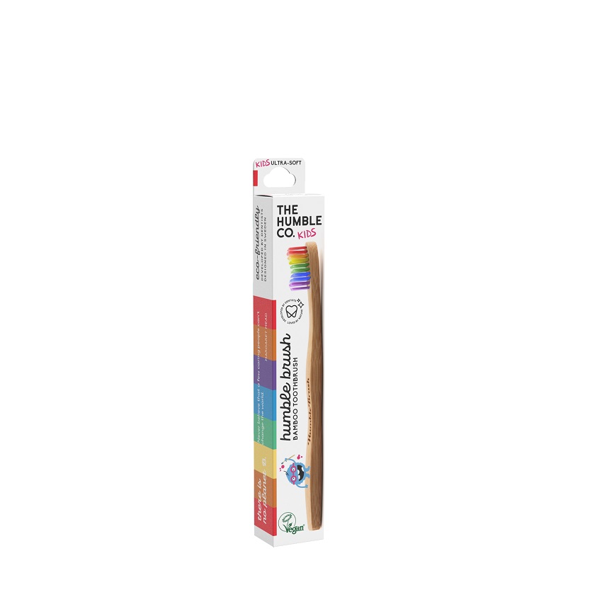 HUMBLE BRUSH Szczoteczka do zębów dla dzieci bambusowa ULTRA SOFT rainbow