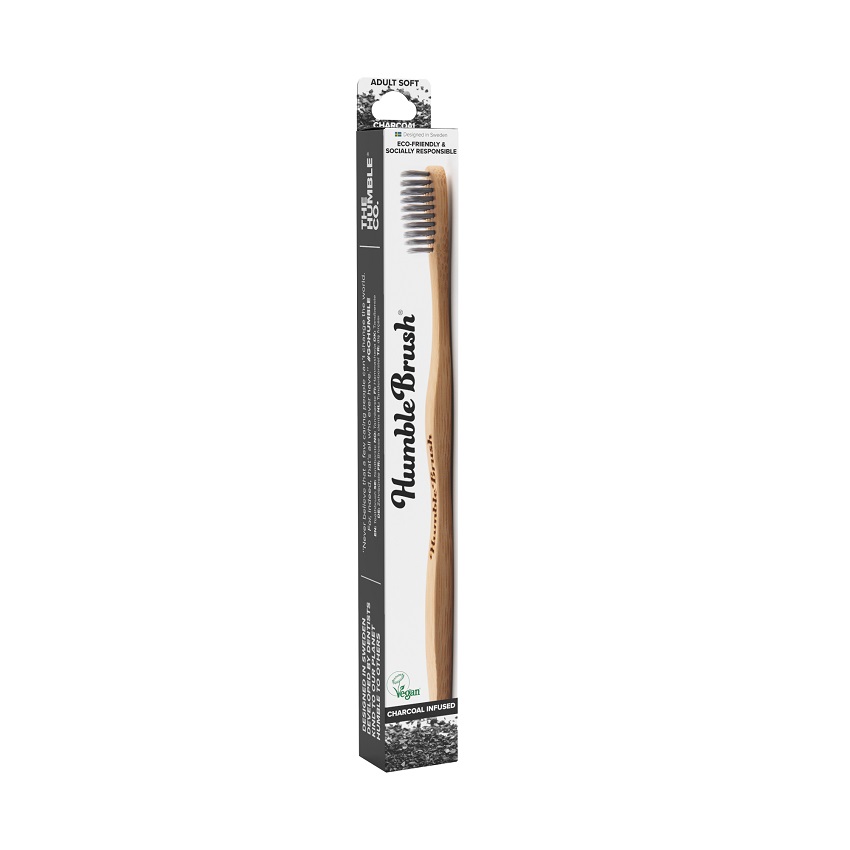 HUMBLE BRUSH Szczoteczka do zębów z aktywnym węglem bambusowa SOFT czarna