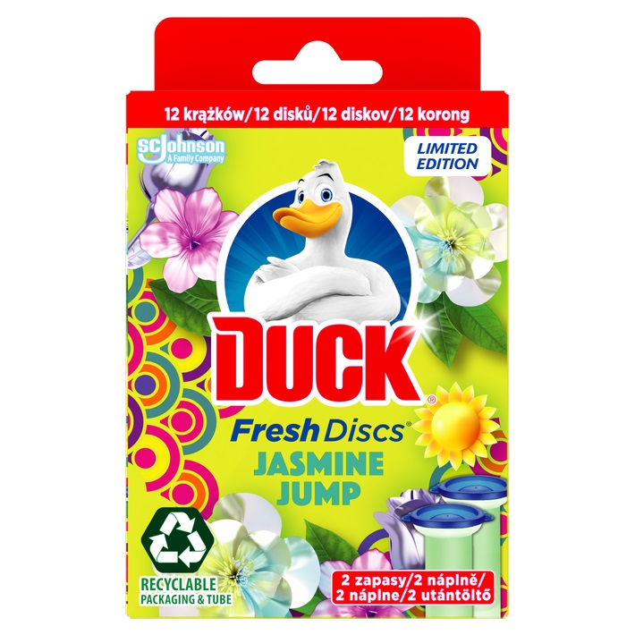 DUCK Fresh Discs Krążki żelowe do toalety Jasmine Jump - zapas 2 szt.