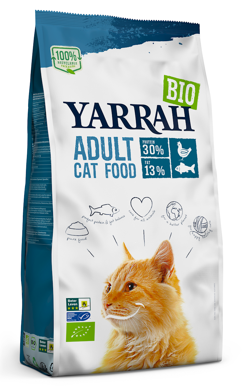 YARRAH Sucha karma dla kotów z kurczakiem i rybą BIO