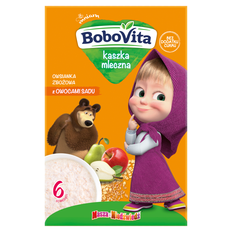 BOBOVITA Kaszka mleczna owsianka zbożowa z owocami sadu po 6 miesiącu frisco.pl