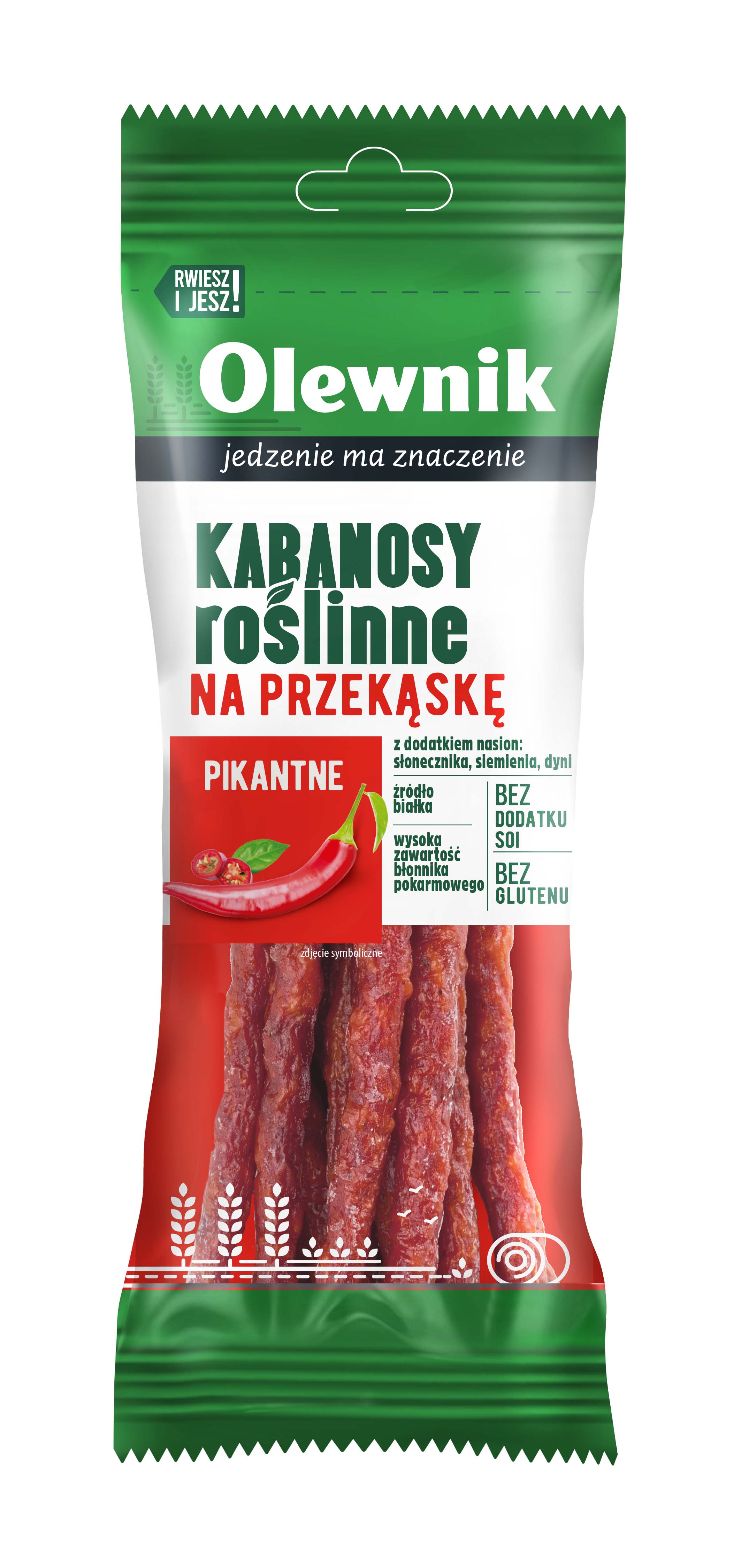 OLEWNIK Kabanosy roślinne pikantne bezglutenowe