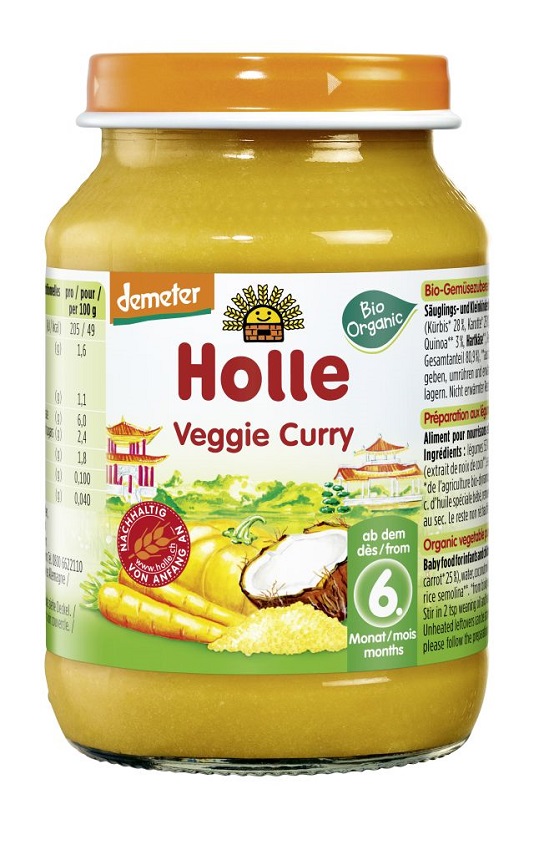 HOLLE Danie Wegetariańskie curry od 6 miesiąca BIO